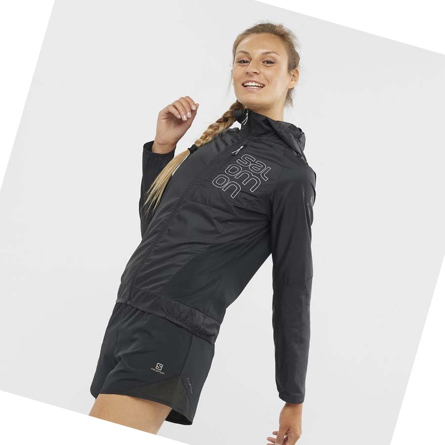 Chaquetas Salomon BONATTI CROSS WIND WINDBREAKERS Mujer Negros | MX 2465LIS